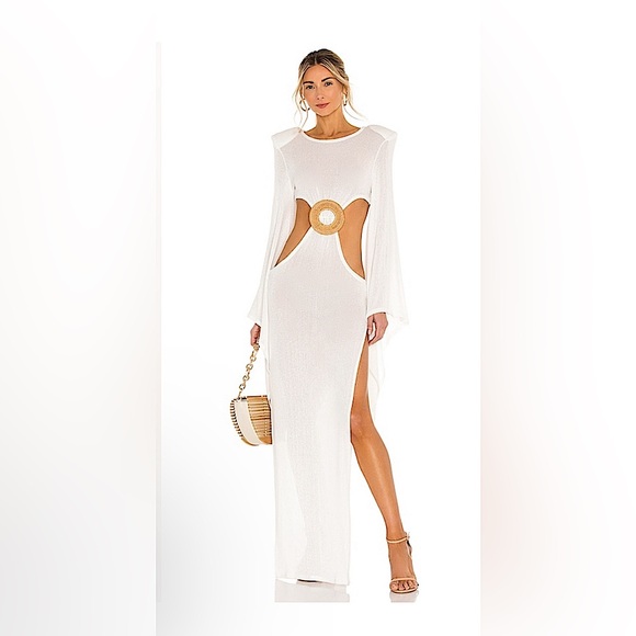 Bronx and Banco Dresses & Skirts - Bronx and Banco NWOT Dalia Kimono Knit Cutout Maxi White Dress Coverup Sz S